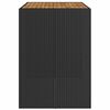 vidaXL Garden Bar Table with Acacia Wood Top Black 145x80x110 cm Poly Rattan