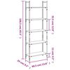 vidaXL Bookshelf 5-Tier Smoked Oak 60.5x24x166.5 cm Engineered Wood