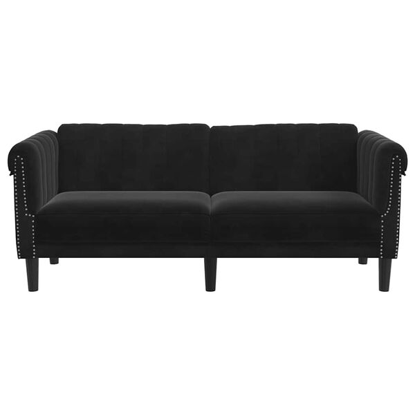 vidaXL Sofa 2-Seater Black Velvet