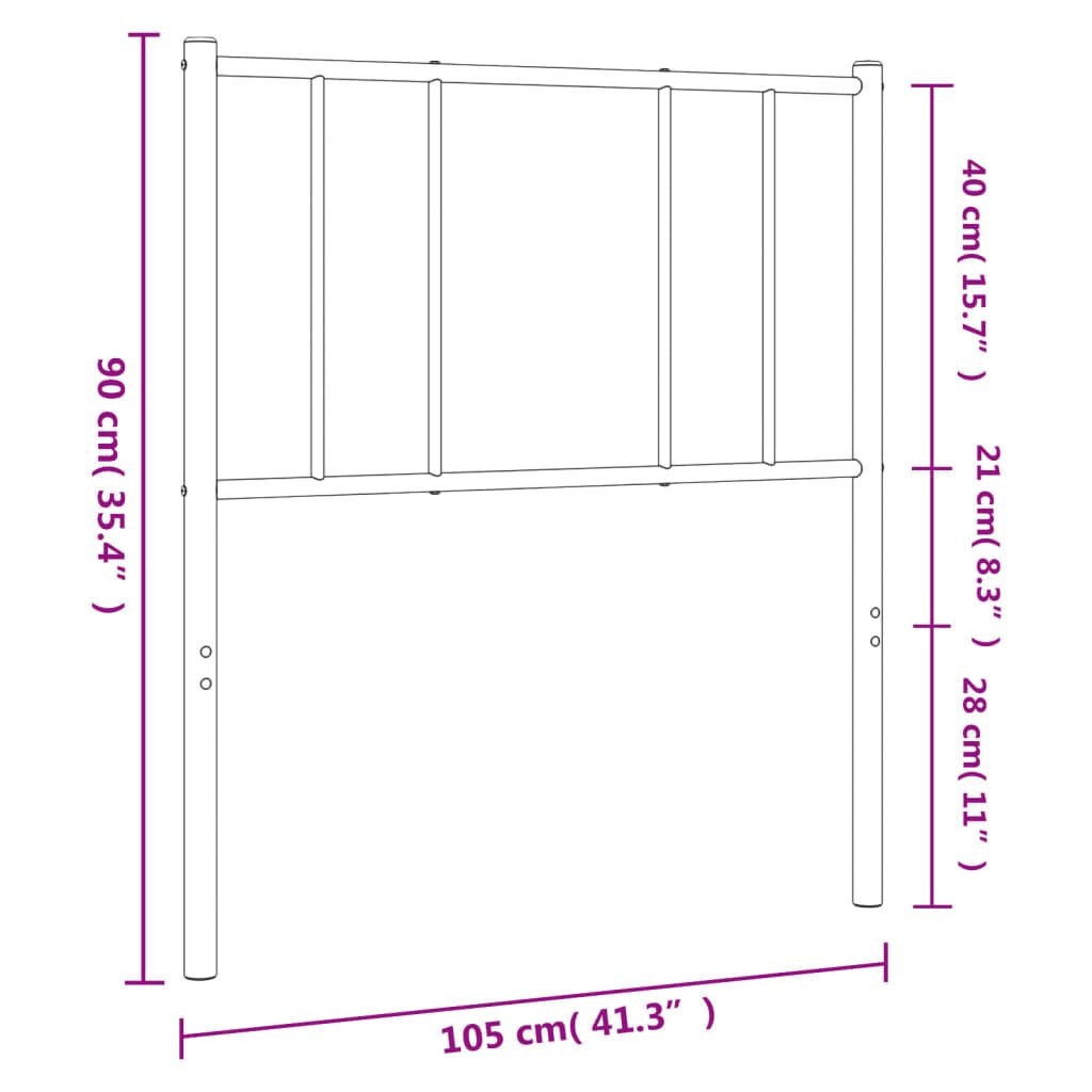 vidaXL Metal Headboard White 100 cm