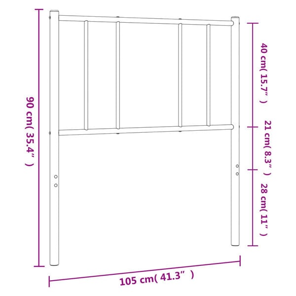 vidaXL Metal Headboard White 100 cm