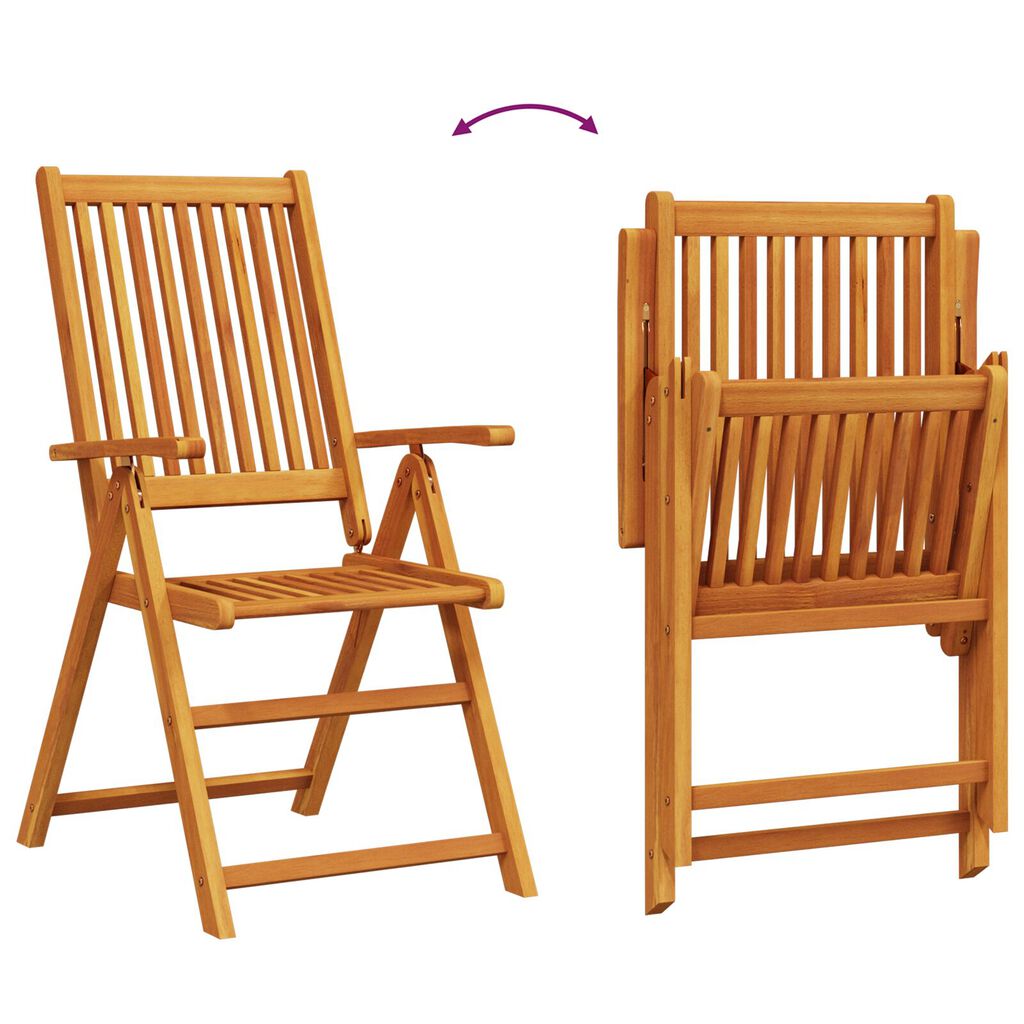 vidaXL Outdoor Dining Set Set of 5 Natural Wood Solid Acacia Wood