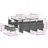vidaXL 11 Piece Garden Dining Set with Cushions Black Poly Rattan