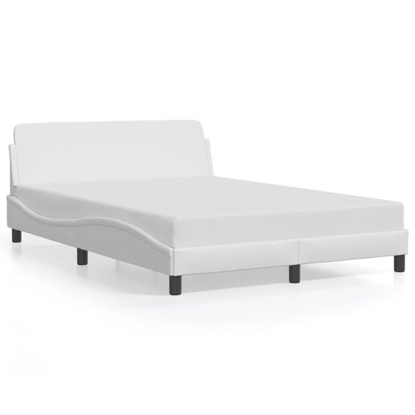 vidaXL Bed Frame "Dover" White 137x190 cm Double Faux Leather