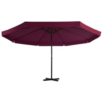 vidaXL Garden Parasol with Aluminium Pole 500 cm Bordeaux Red