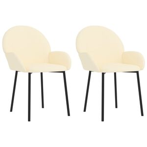 vidaXL Dining Chairs 2 pcs Cream Faux Leather