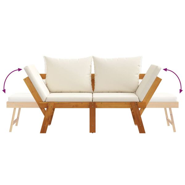 vidaXL Garden Bench with Cushions 2-in-1 Solid Wood Acacia