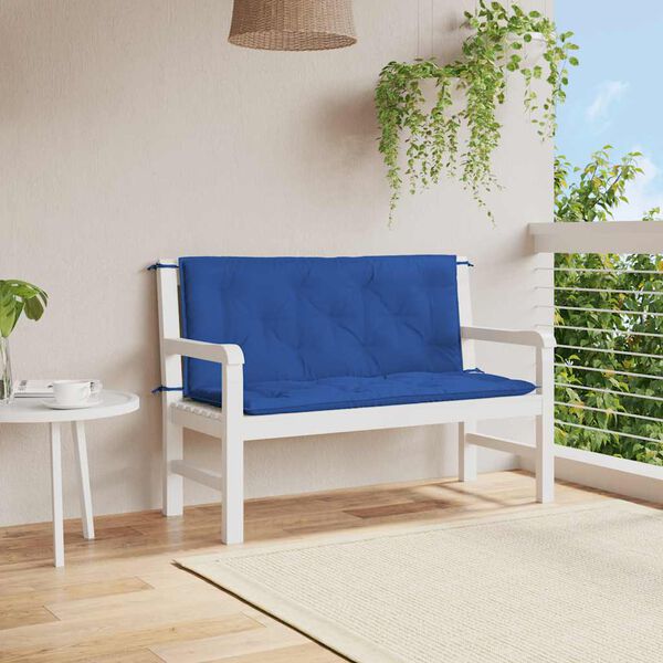 vidaXL Garden Bench Cushion Blue 120x(50+50)x7cm Oxford Fabric