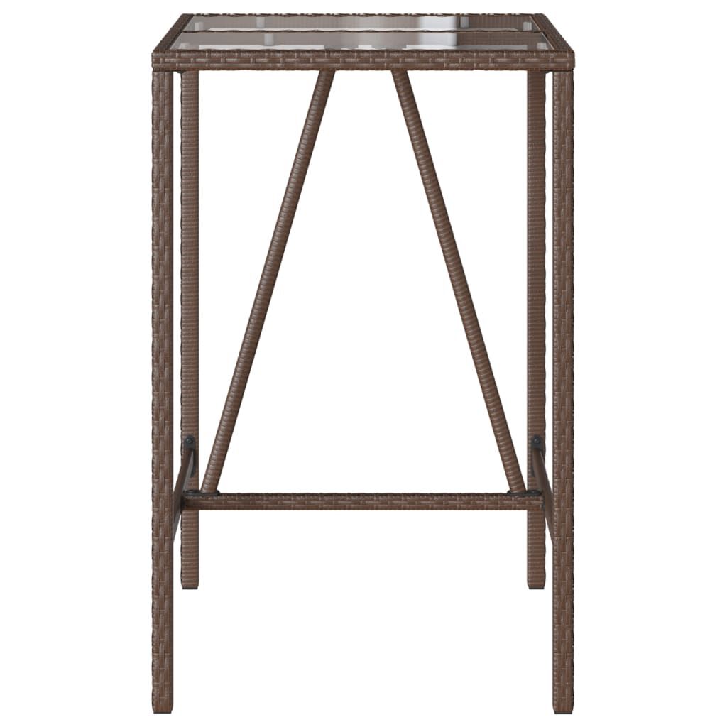 vidaXL Outdoor Bar Table Brown 70x70x110 cm Poly Rattan