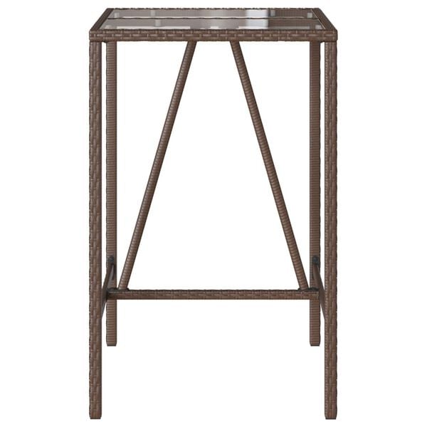 vidaXL Outdoor Bar Table Brown 70x70x110 cm Poly Rattan