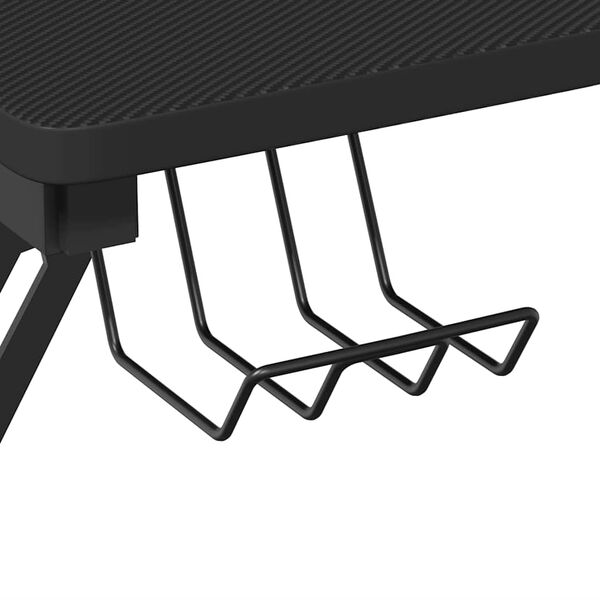 vidaXL Gaming Desk with Y Shape Legs Black 90x60x75 cm