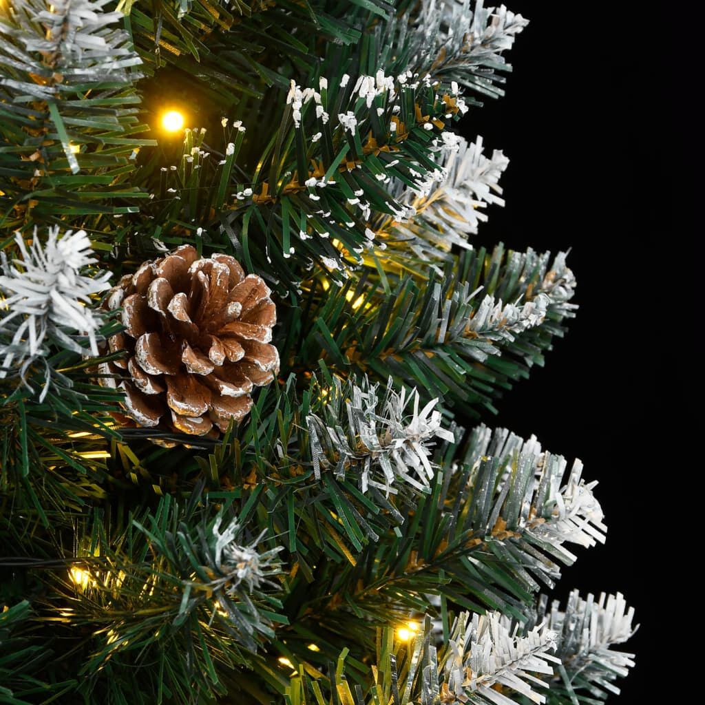 vidaXL Artificial Slim Christmas Tree 300 LEDs 180 cm