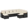 vidaXL 9 Piece Garden Sofa Set with Cushions Black Poly Rattan