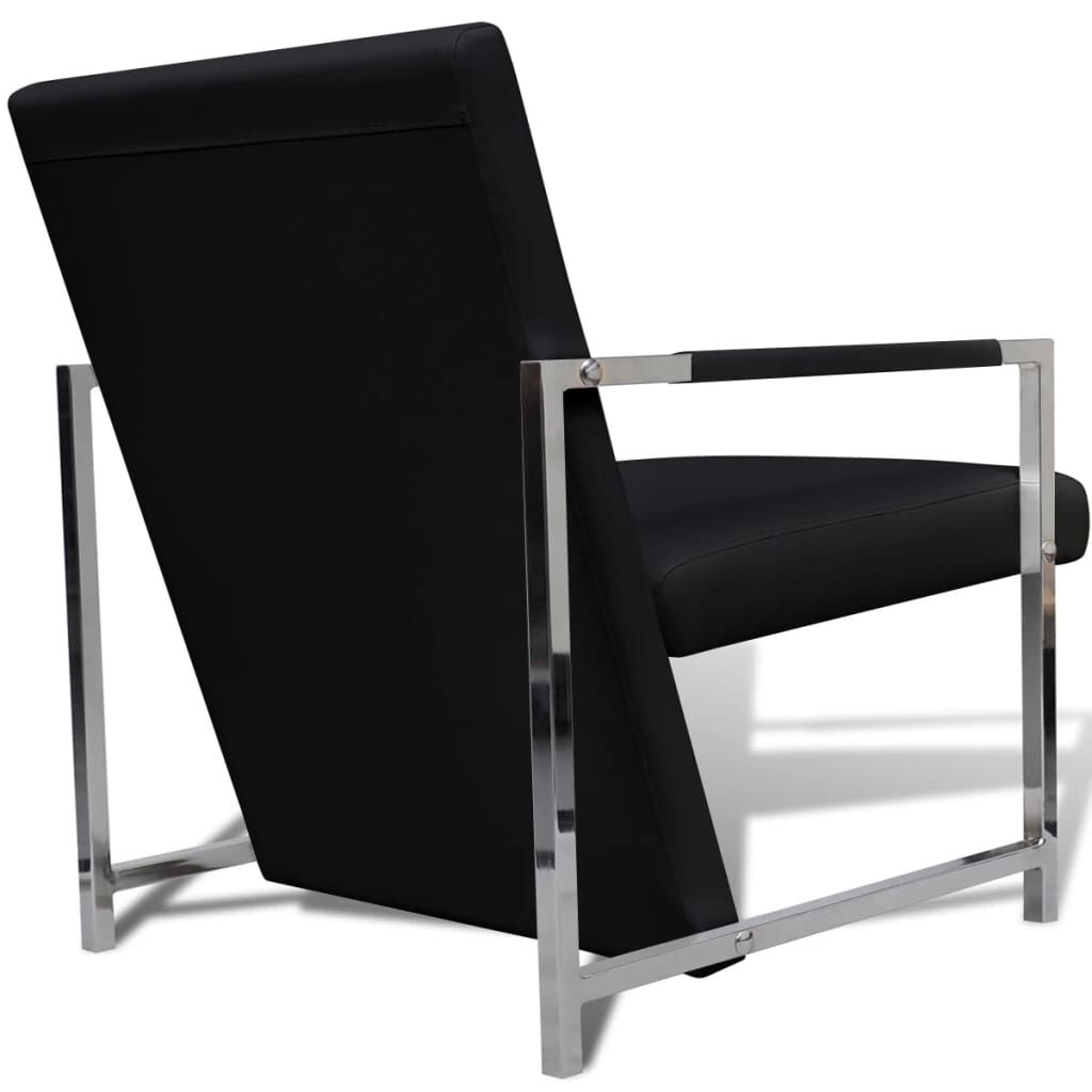 vidaXL Cube Armchair Black Faux Leather