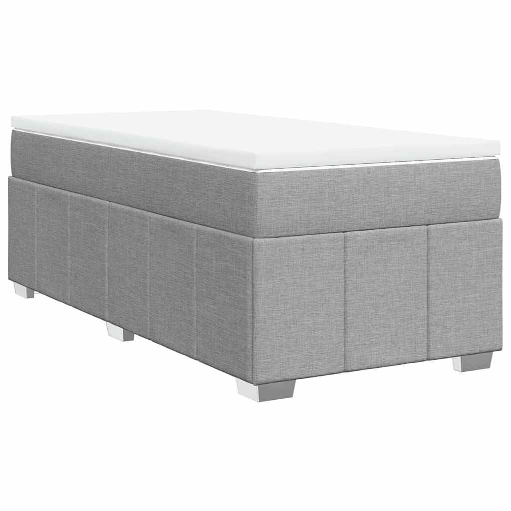vidaXL Box Spring Bed with Mattress Light Grey Twin XL Fabric