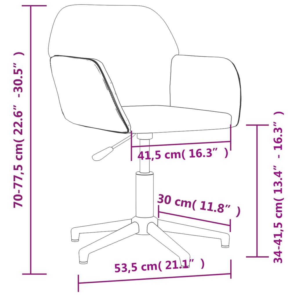 vidaXL Swivel Office Chair Black Fabric