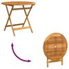 vidaXL Folding Garden Table Ø90x75 cm Solid Eucalyptus Wood