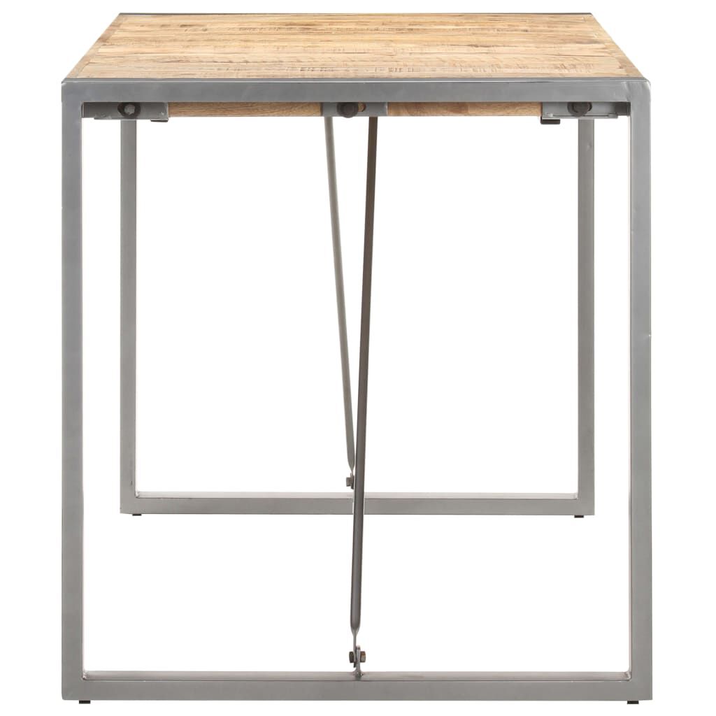 vidaXL Dining Table 160x80x75 cm Solid Rough Mango Wood