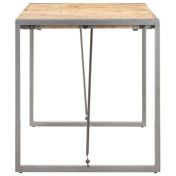 vidaXL Dining Table 160x80x75 cm Solid Rough Mango Wood