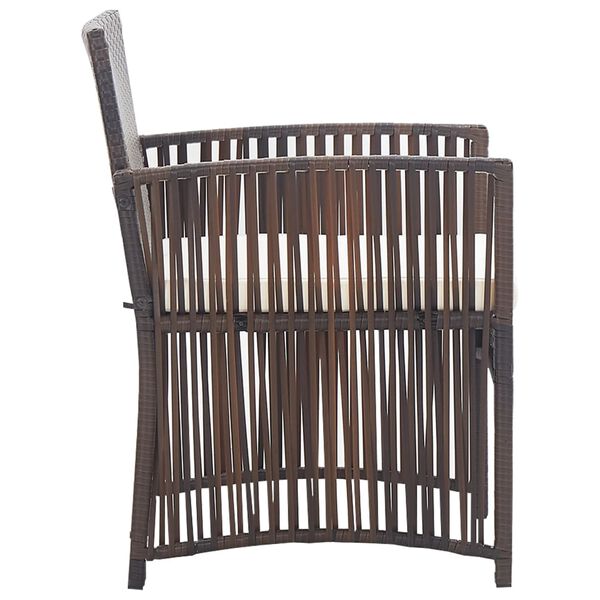vidaXL 4 Piece Garden Lounge Set with Cushion Poly Rattan Brown