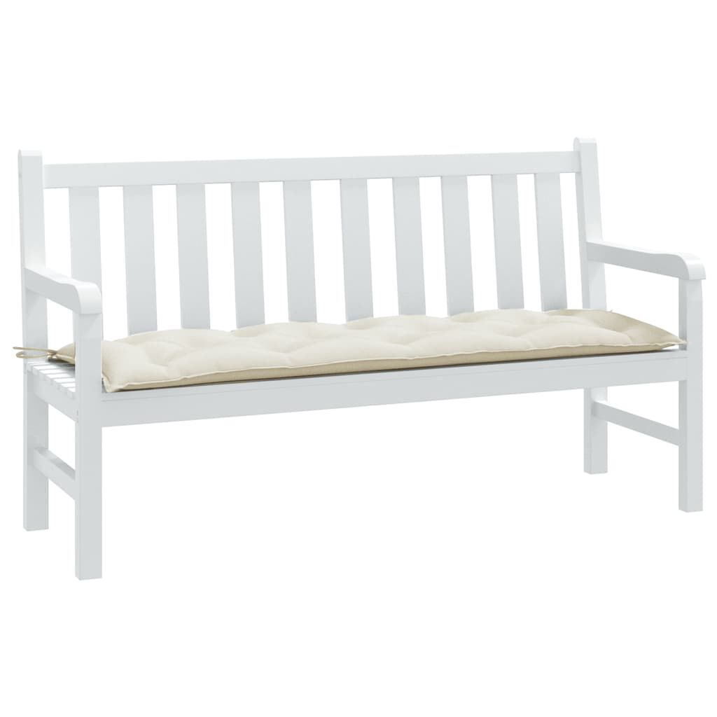 vidaXL Garden Bench Cushion Melange Cream 150x50x7 cm Fabric
