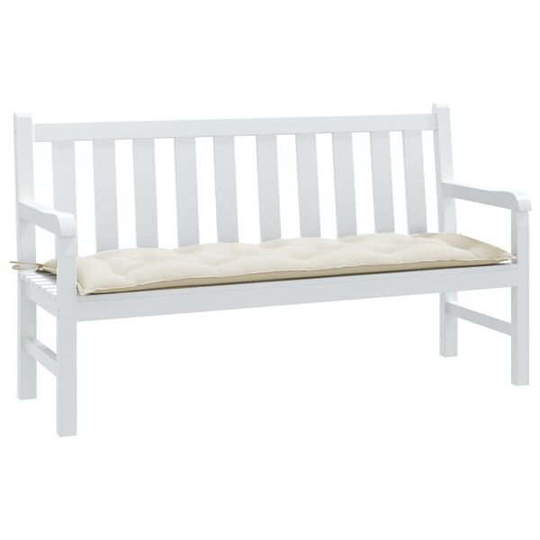 vidaXL Garden Bench Cushion Melange Cream 150x50x7 cm Fabric