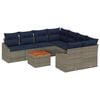vidaXL Garden Sofa Set with Cushion 9 pcs Grey Poly rattan