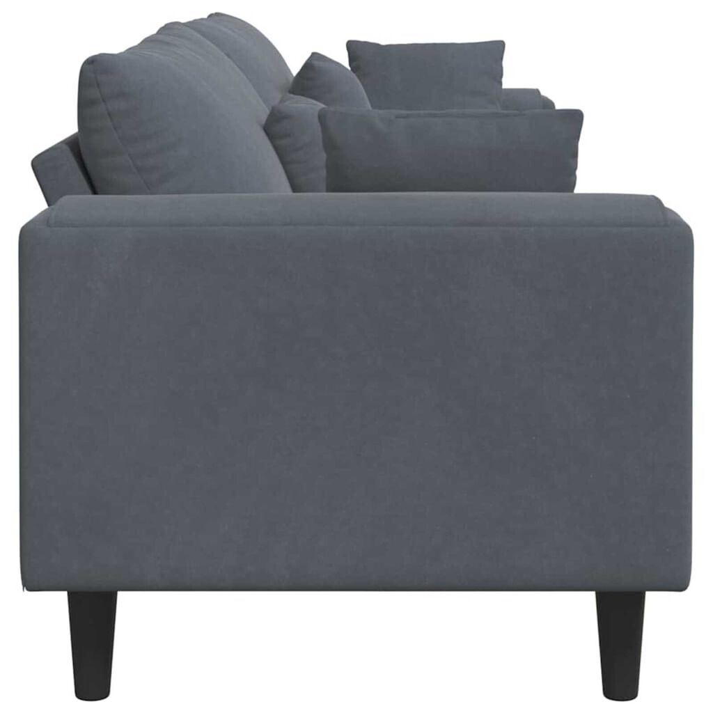 vidaXL Velvet Sofa with Cushion Dark Grey 208 cm Velvet