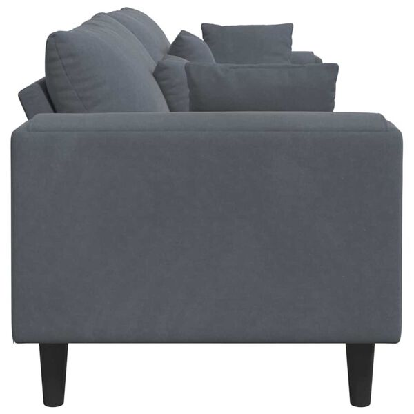 vidaXL Velvet Sofa with Cushion Dark Grey 208 cm Velvet
