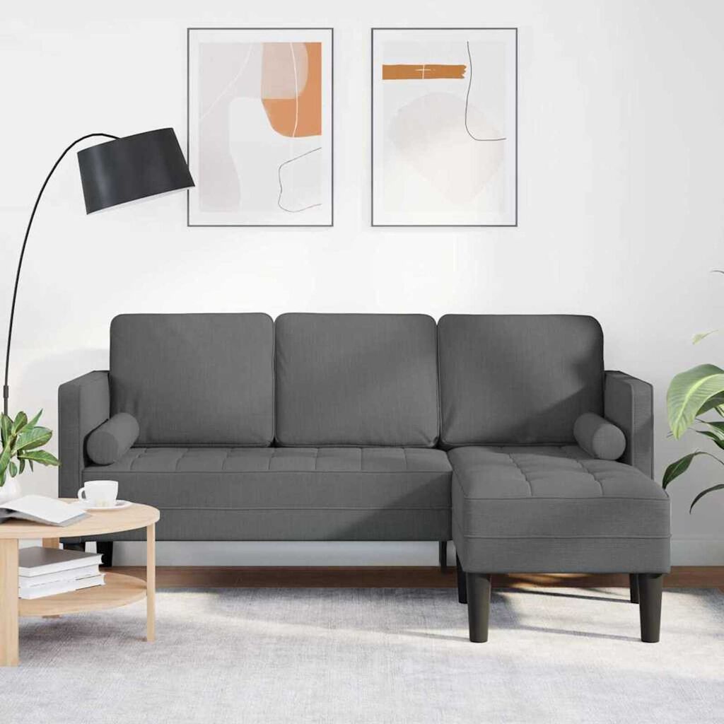 vidaXL Sofa Set Dark Grey 173 x 131 x 67 cm Fabric