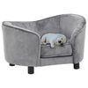 vidaXL Dog Sofa Grey 69x49x40 cm Plush