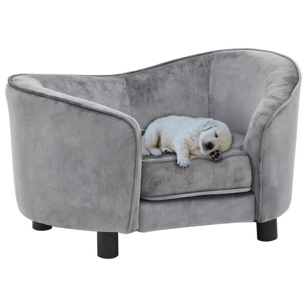 vidaXL Dog Sofa Grey 69x49x40 cm Plush