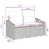vidaXL Garden Sofa Set with Cushion 9 pcs Grey Poly rattan
