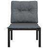 vidaXL Garden Chair with Cushions Black and Grey Poly Rattan