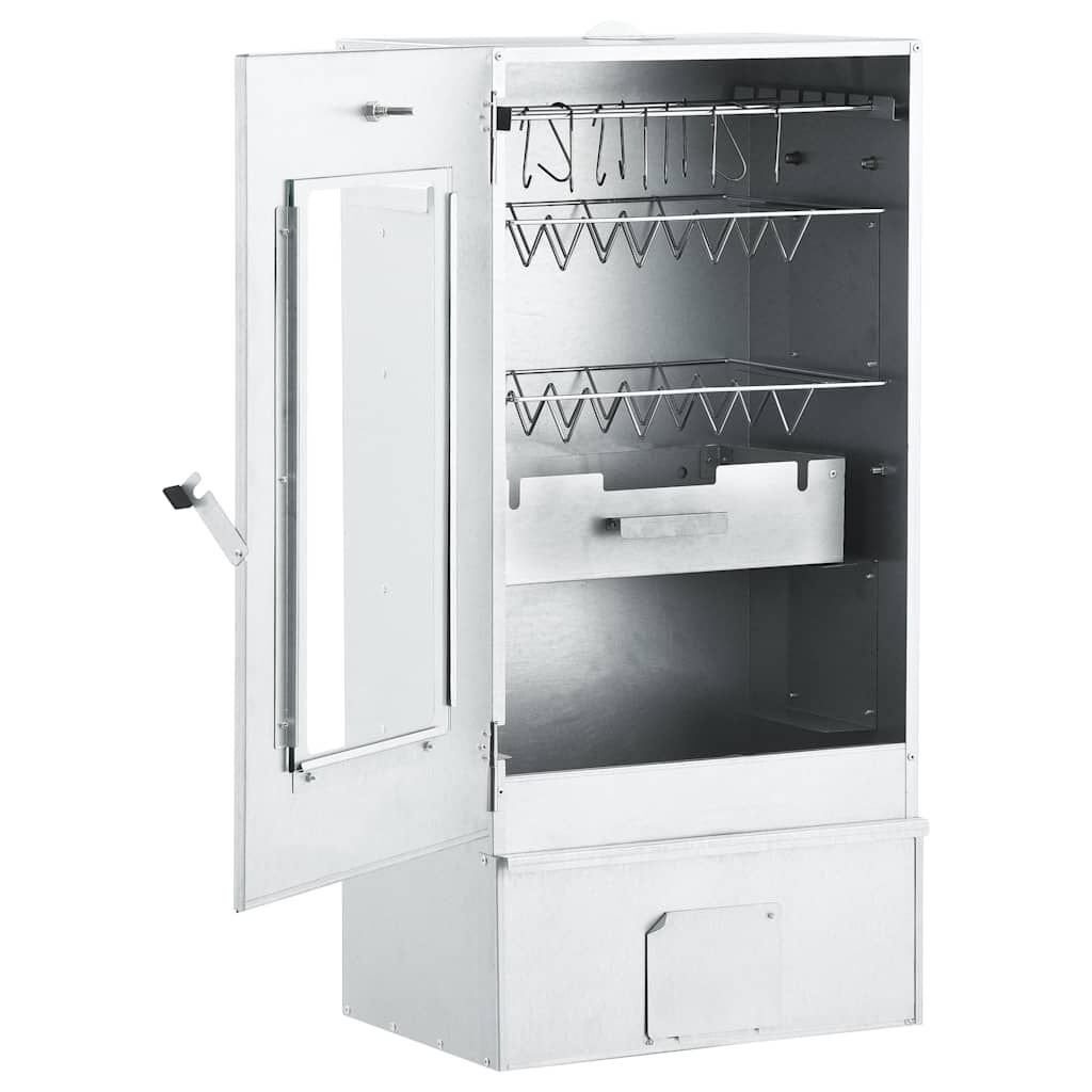 vidaXL BBQ Oven Smoker with Wood Chips 44.5x29x110 cm Galvanised steel
