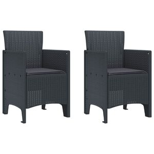 vidaXL Garden Chair 2 pcs Anthracite 53 x 49 x 85 cm Polypropylene