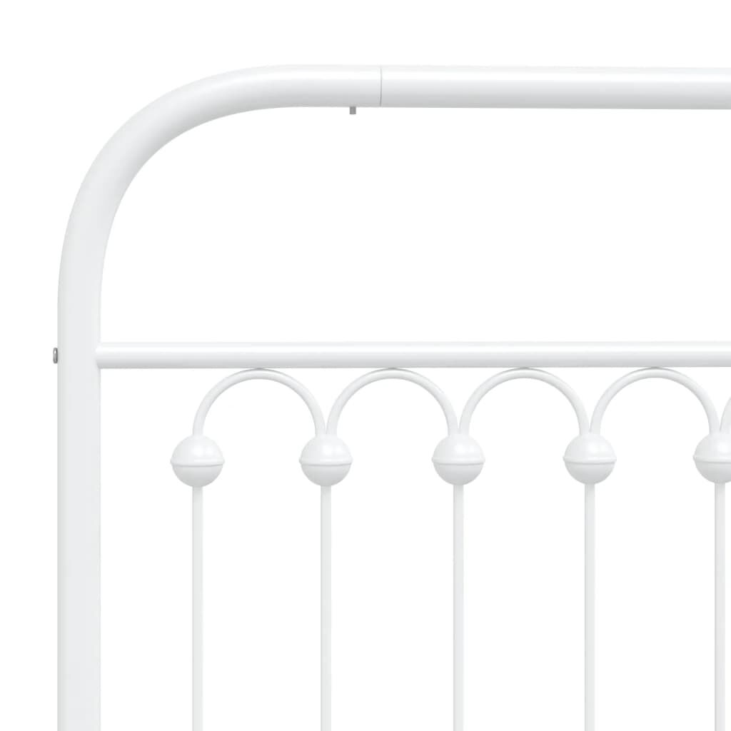 vidaXL Metal Bed Frame without Mattress with Footboard White 150x200cm