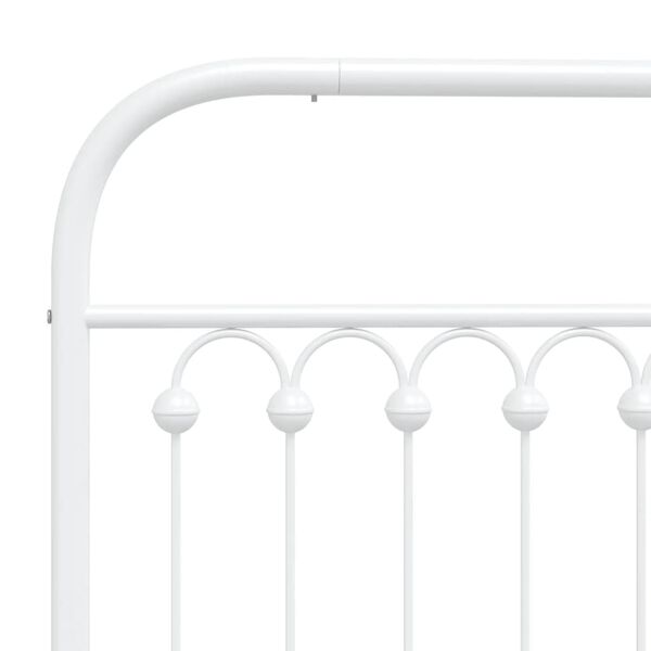 vidaXL Metal Bed Frame without Mattress with Footboard White 150x200cm