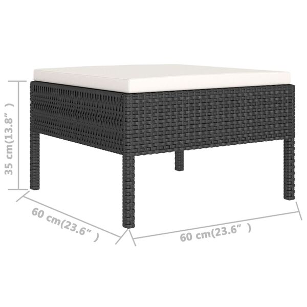 vidaXL 10 Piece Garden Lounge Set with Cushions Poly Rattan Black