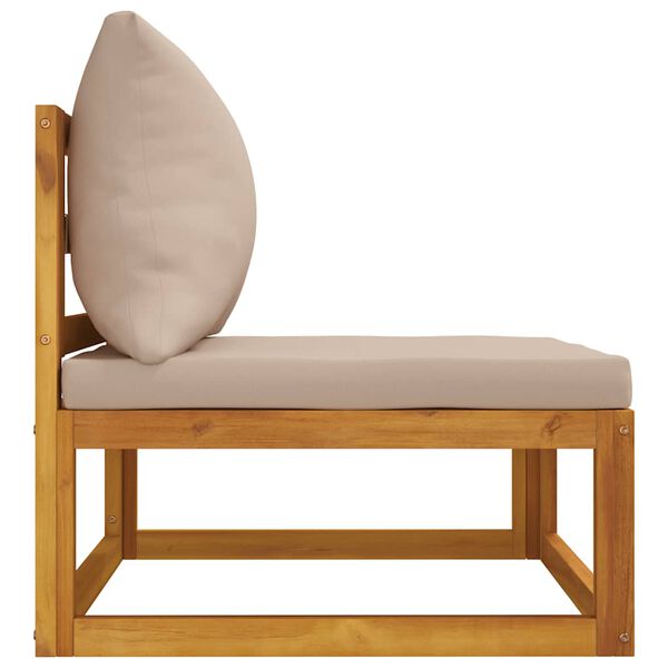 vidaXL Garden Middle Sofa with Taupe Cushions Solid Wood Acacia