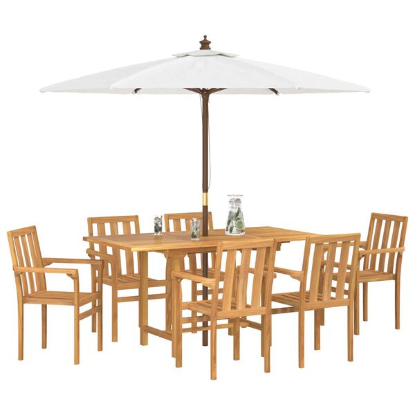 vidaXL Garden Dining Set Set of 3 Natural Solid Acacia wood 4-seater