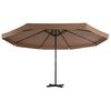 vidaXL Garden Parasol with Portable Base Taupe