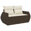 vidaXL 3 Piece Garden Sofa Set with Cushions Brown Poly Rattan
