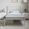 vidaXL Metal Bed Frame without Mattress with Headboard White 100x190cm