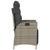 vidaXL Reclining Garden Chair with Footrest Grey Poly Rattan
