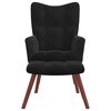 vidaXL Relaxing Chair with a Stool Black Velvet