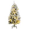 vidaXL Artificial Hinged Christmas Tree 150 LEDs & Flocked Snow 120 cm