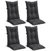 vidaXL Highback Chair Cushions 4 pcs Melange Anthracite 120x50x7 cm Fabric