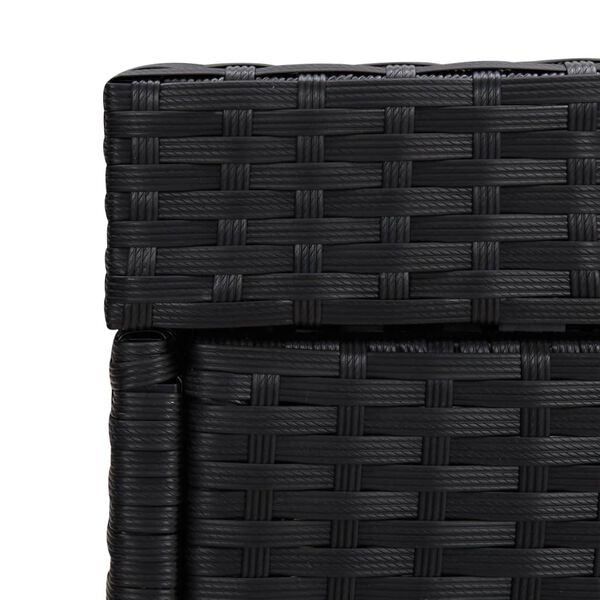 vidaXL Trash Bin Black 40x40x80 cm Poly Rattan