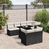 vidaXL 8 Piece Garden Sofa Set with Cushions Black Poly Rattan